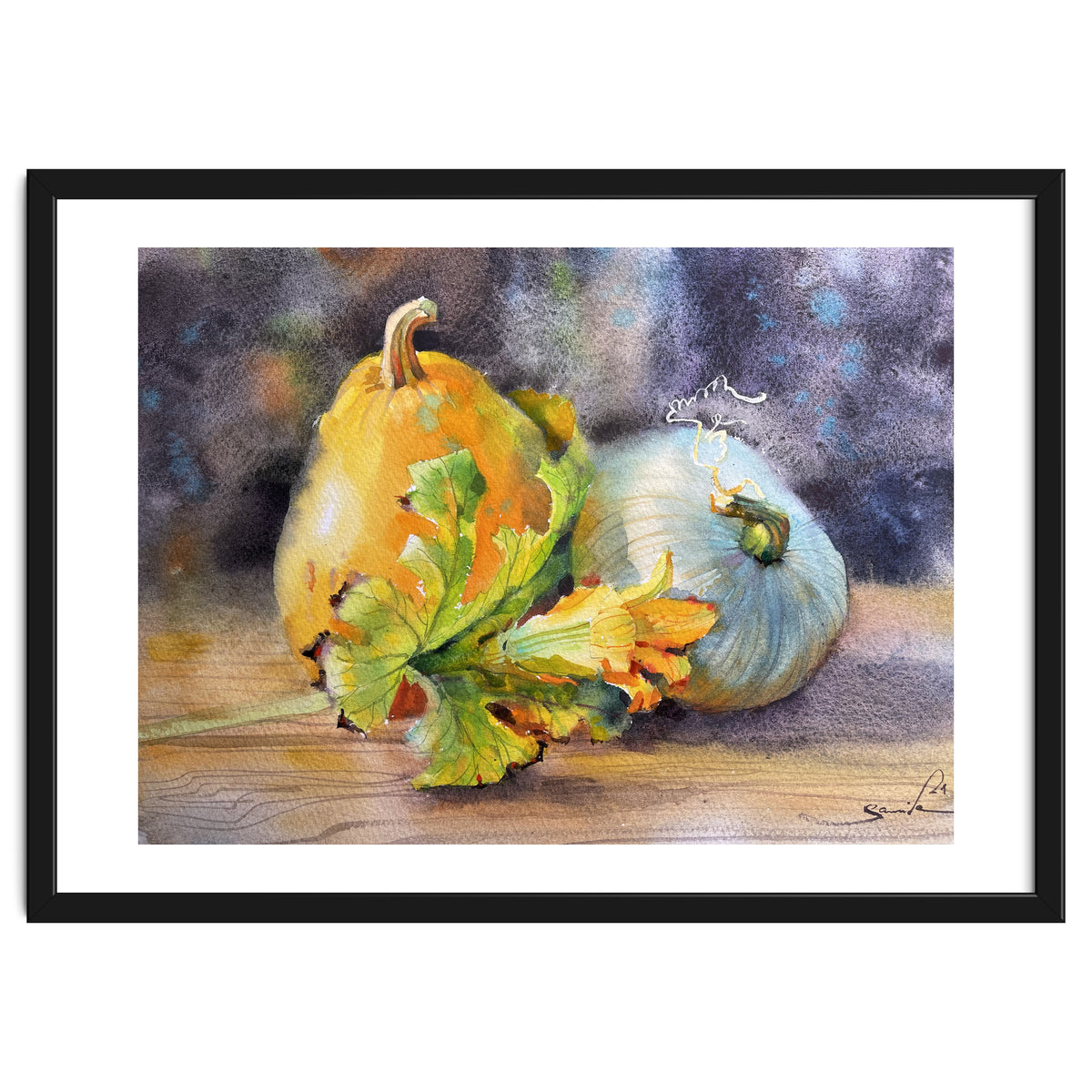 Rural still life watercolor