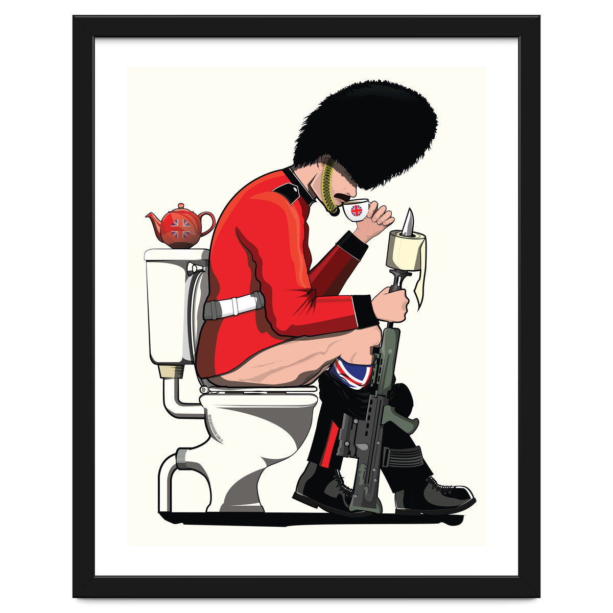 British Army Soldier on the Toilet, funny bathroom humour.
