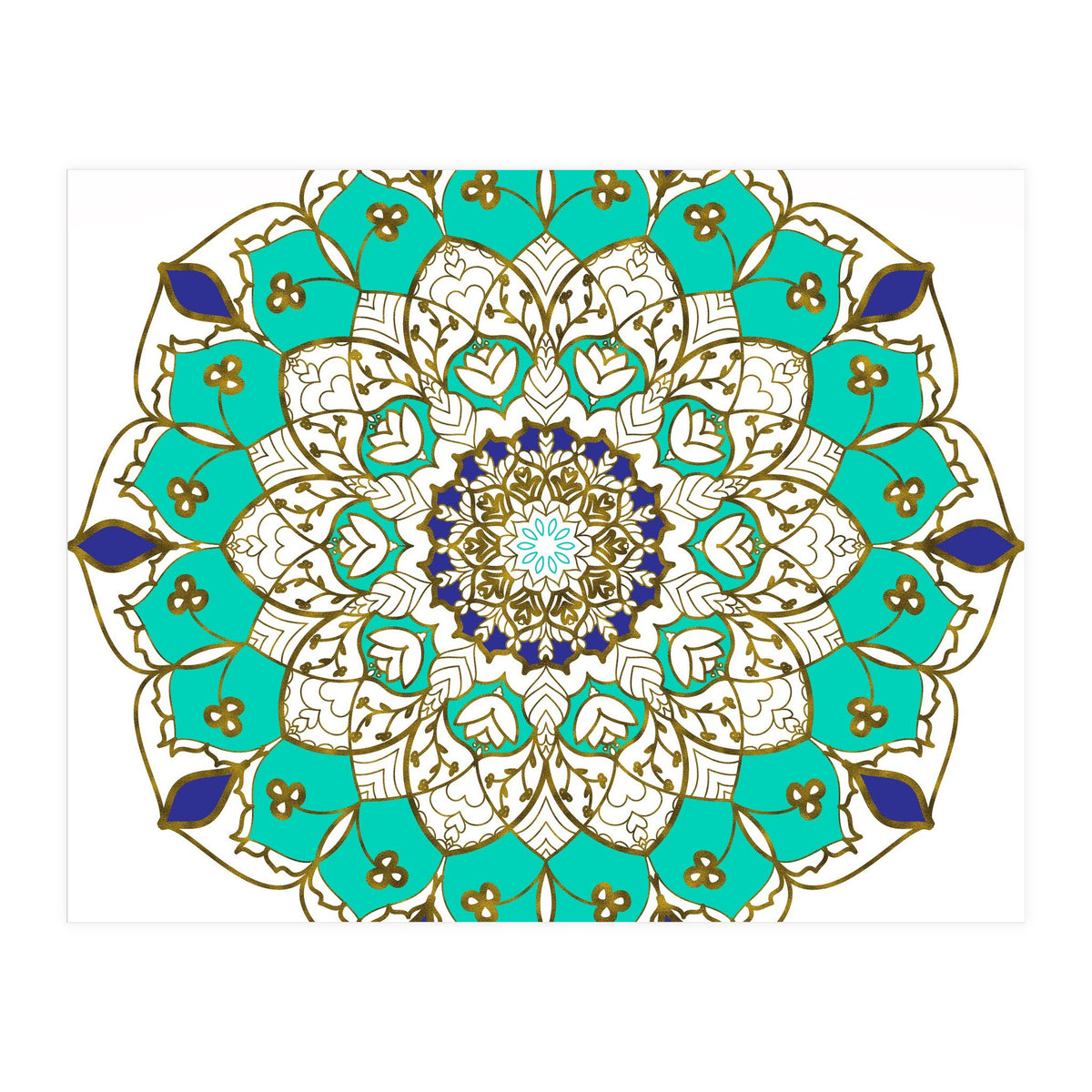 Blue and Gold Mandala (Print Only)