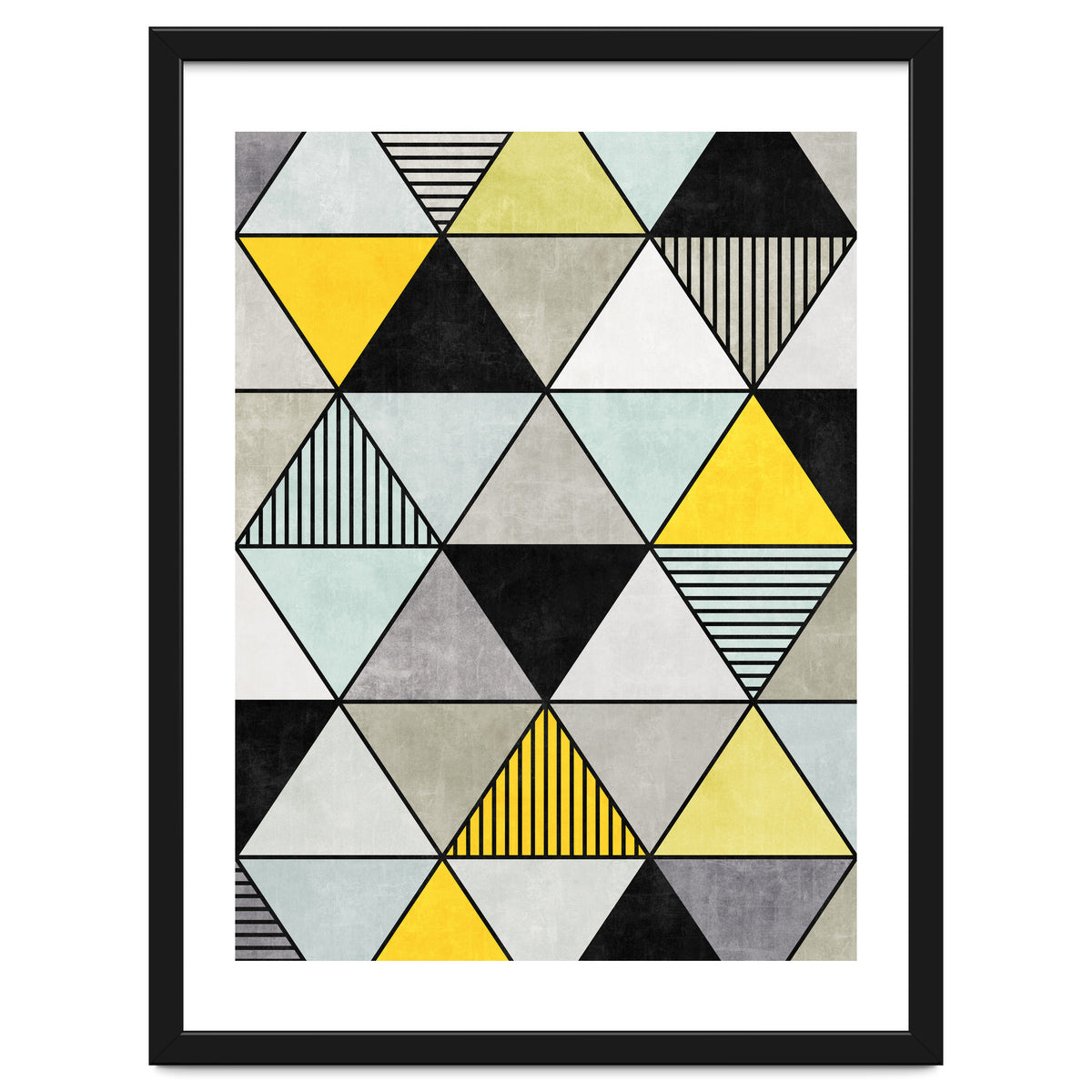 Colorful Concrete Triangles 2 - Yellow, Blue, Grey