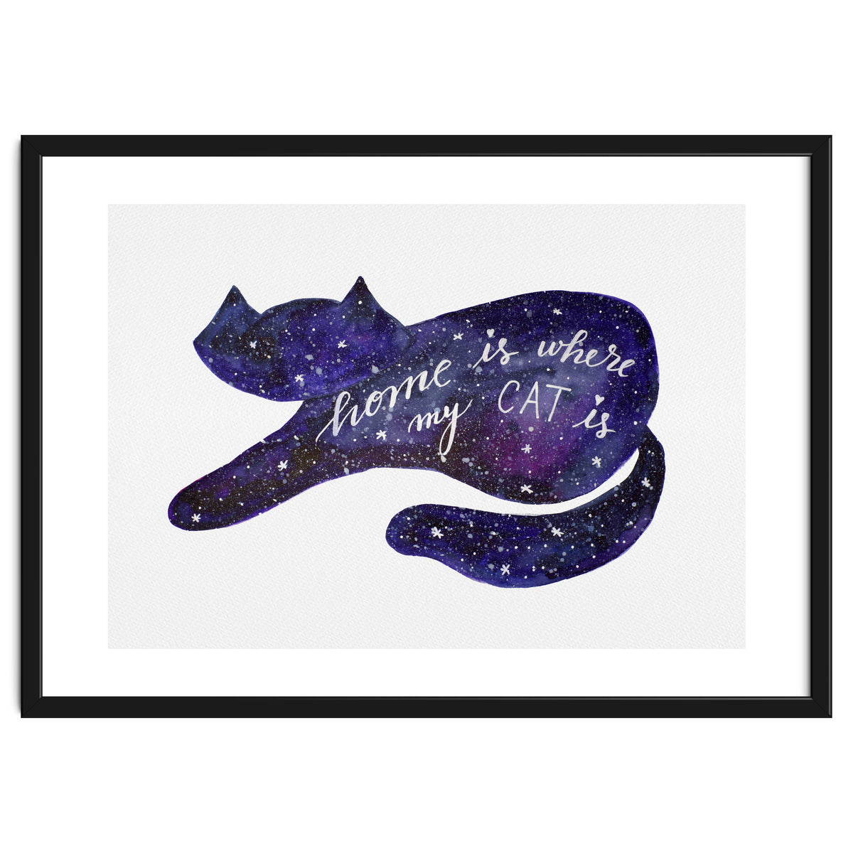 Watercolor galaxy cat