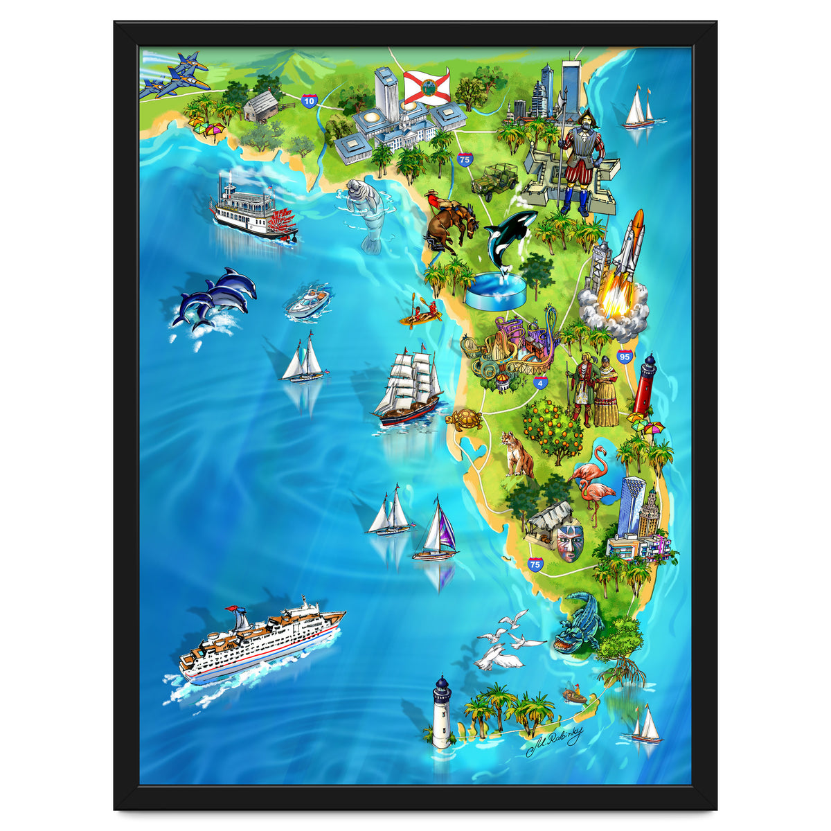 Florida Illustrated Map