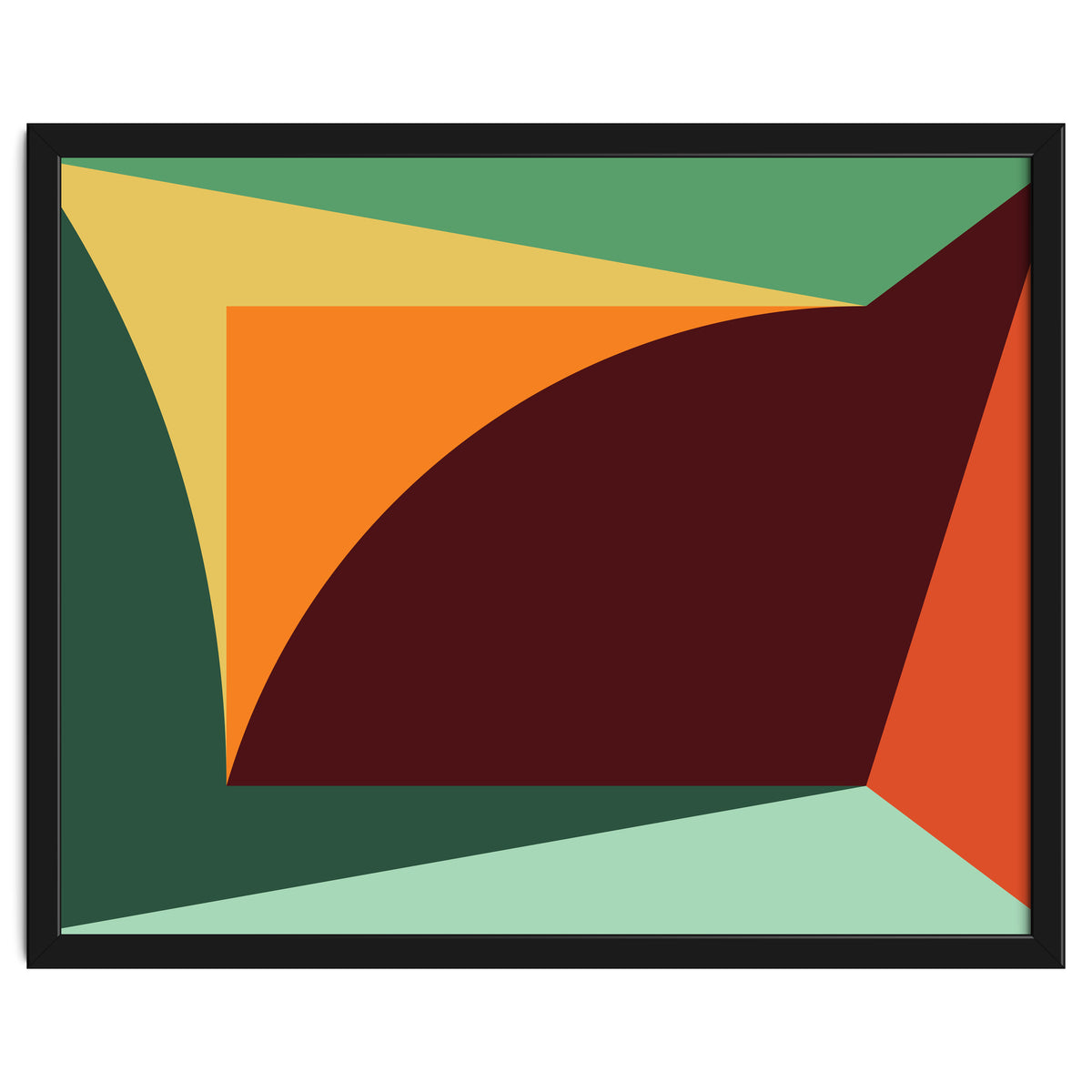 Geometric Shapes No. 18 - orange, green & purple