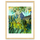 Wild Jungle Painting, Forest Dark Botanical Nature, Plants Tropical Eclectic Modern Illustration thumbnail