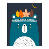 Cute Little Bear Turqouise (Print Only) thumbnail