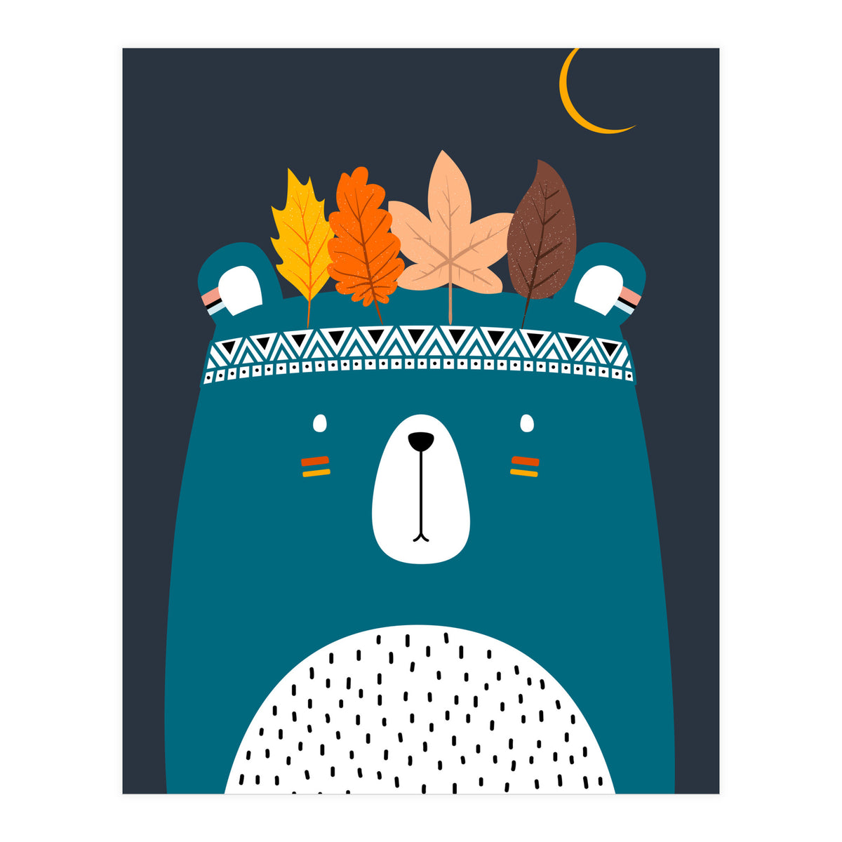 Cute Little Bear Turqouise (Print Only)