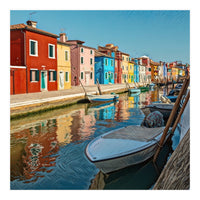 Boats In Venice Colorful Italy (Print Only)