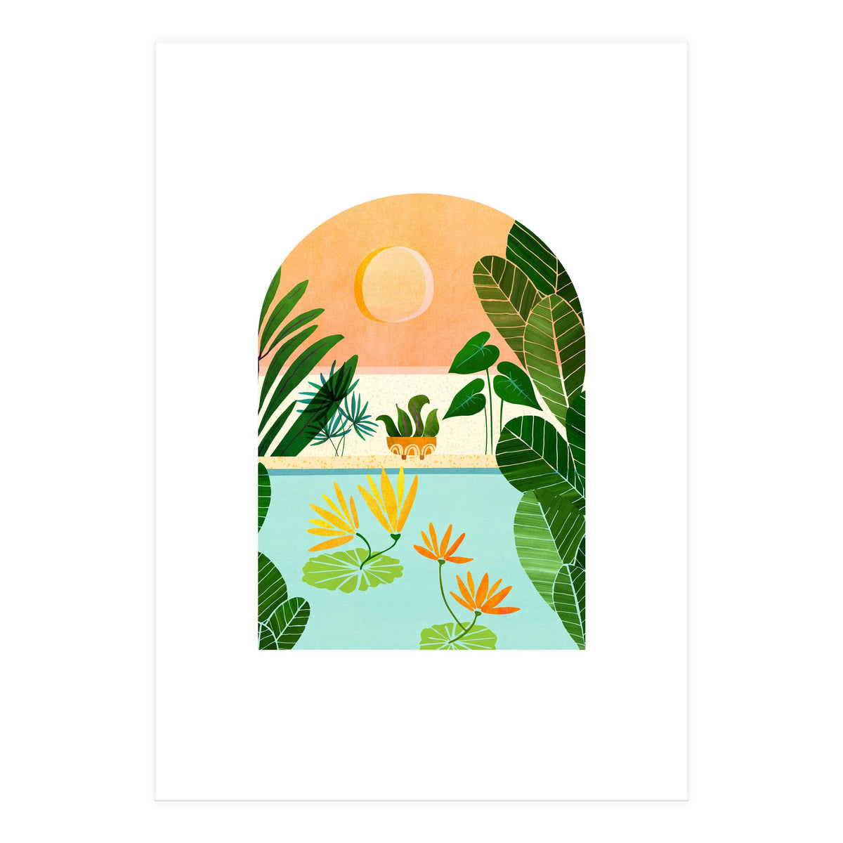 Lily Pond Landscape (Print Only)