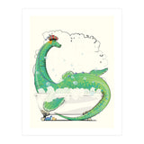 Loch Ness Monster in the Bath, Funny Bathroom Humour (Print Only) thumbnail