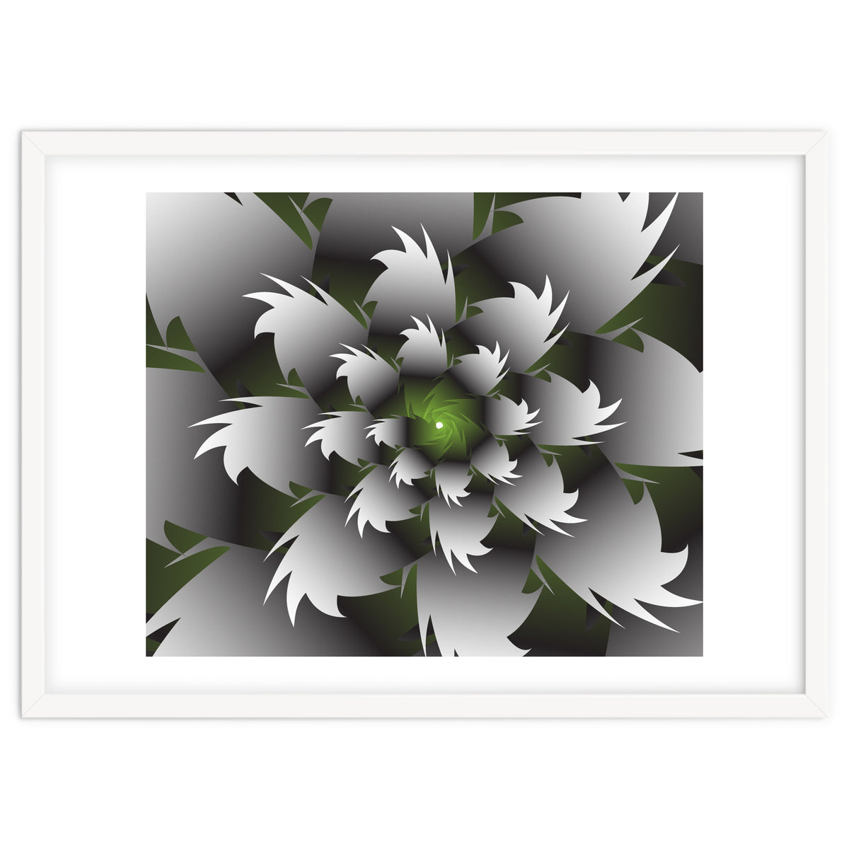 Seamless Green 3D Floral