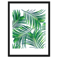 Palm Paradise, Tropical Leaves, Beachy Watercolor Painting, Minimal Nature Botanical Illustration