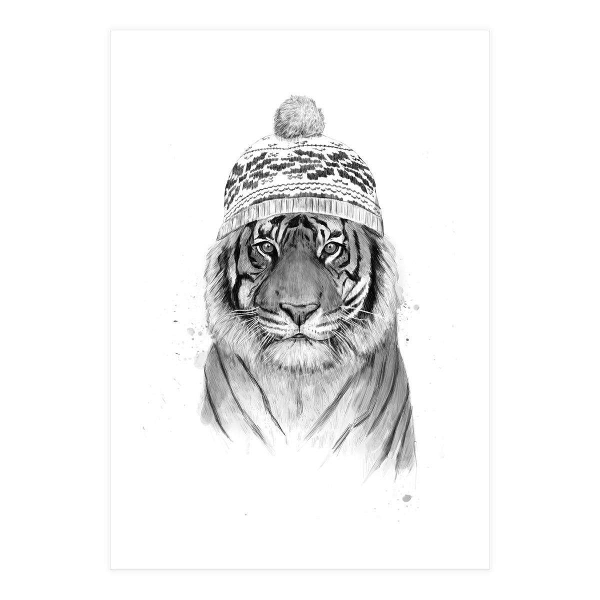 Siberian tiger (bw) (Print Only)