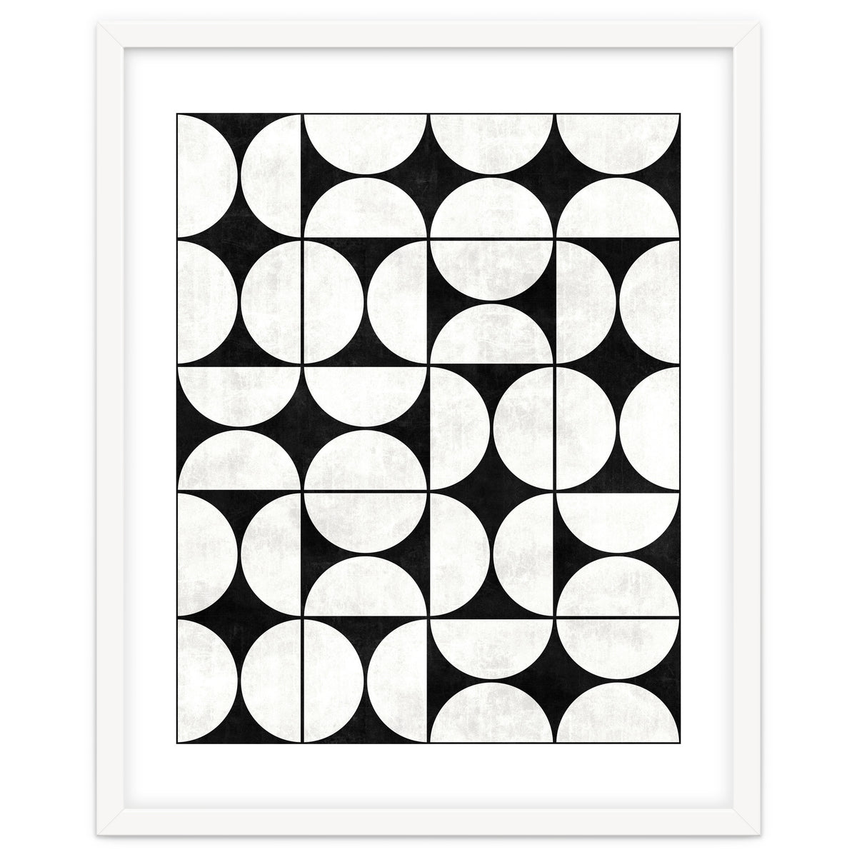 Mid-Century Modern Pattern No.2 - Black and White Concrete