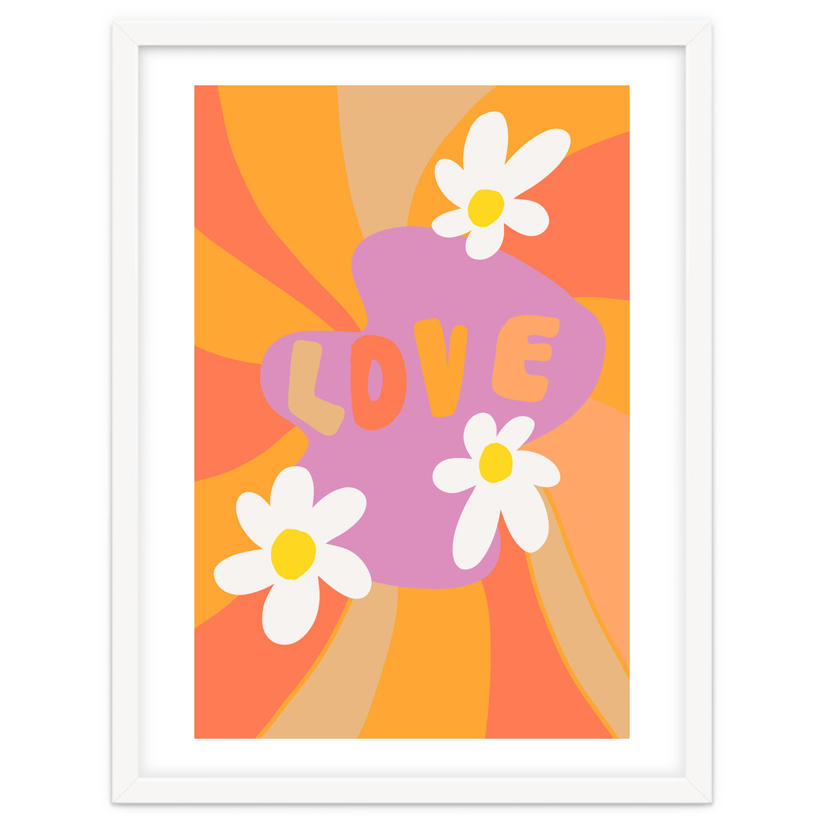 Love 60s 70s Daisy Sunshine