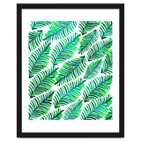 Palm Solace | Tropical Botanical Plants Nature Hand-Painted Watercolor Painting Bohemian Lush Green thumbnail