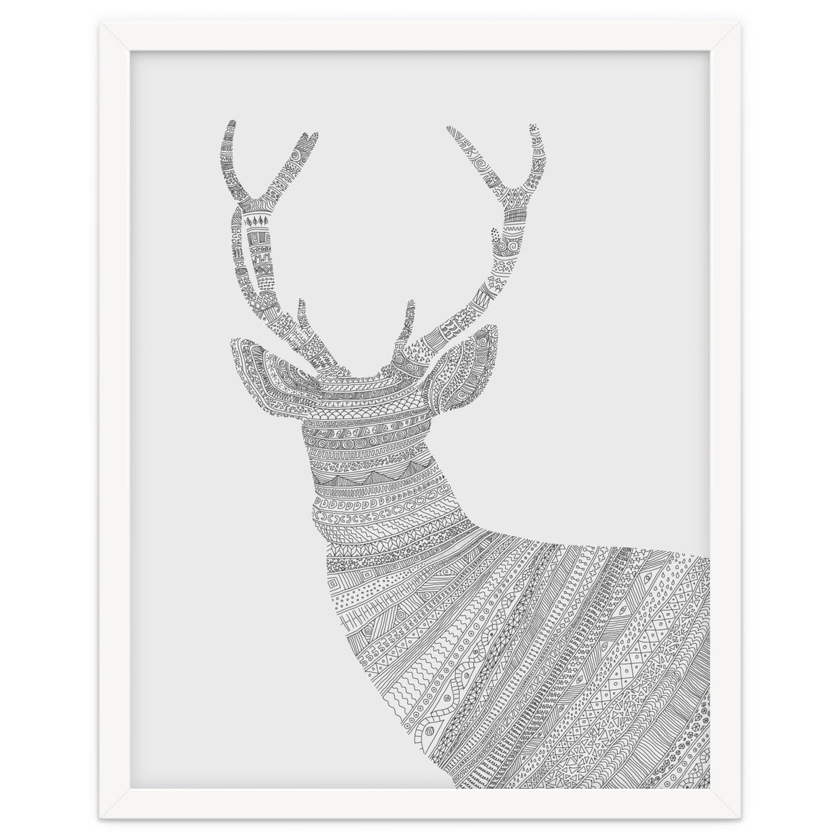 Stag Grey Poster