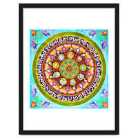 Chakra Mandala, Ayurveda Yoga Aum, Eclectic Colorful Bohemian Sun Sign Moon Sign Zodiac Astrology