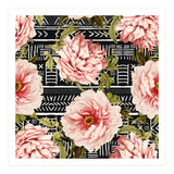 Flowering pink on drawn lines (Print Only) thumbnail
