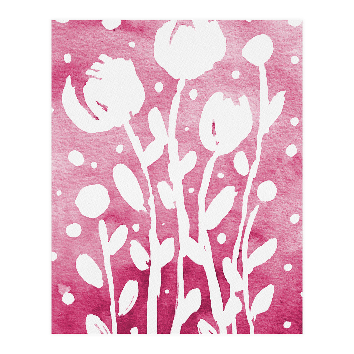 Abstract Flowers Pink (Print Only)