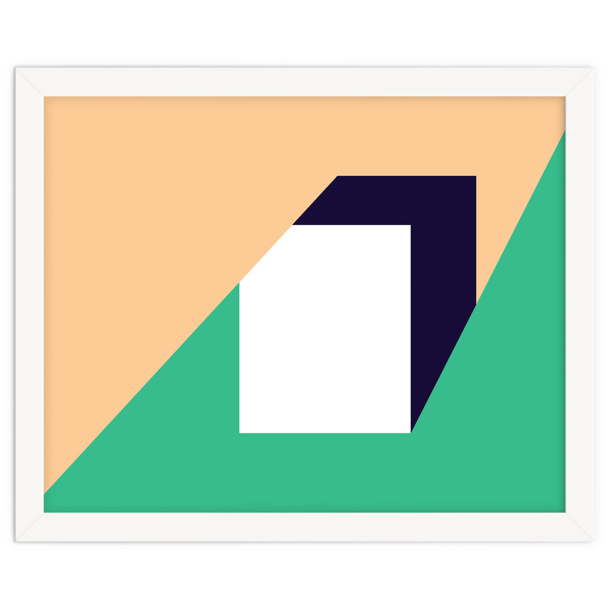 Geometric Shapes No. 61 - pink, green & dark blue