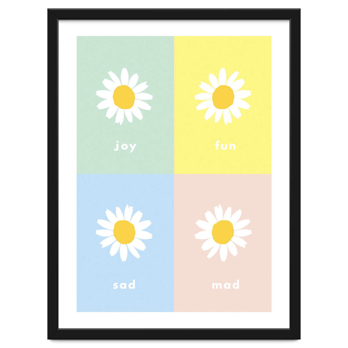 emotions - colorful - pop flower - joy - mad- sad - fun