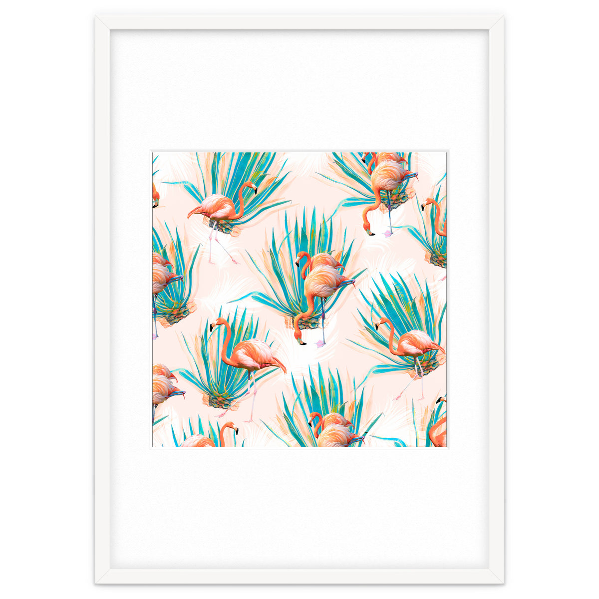 Anaglyph Flamingos with cactus