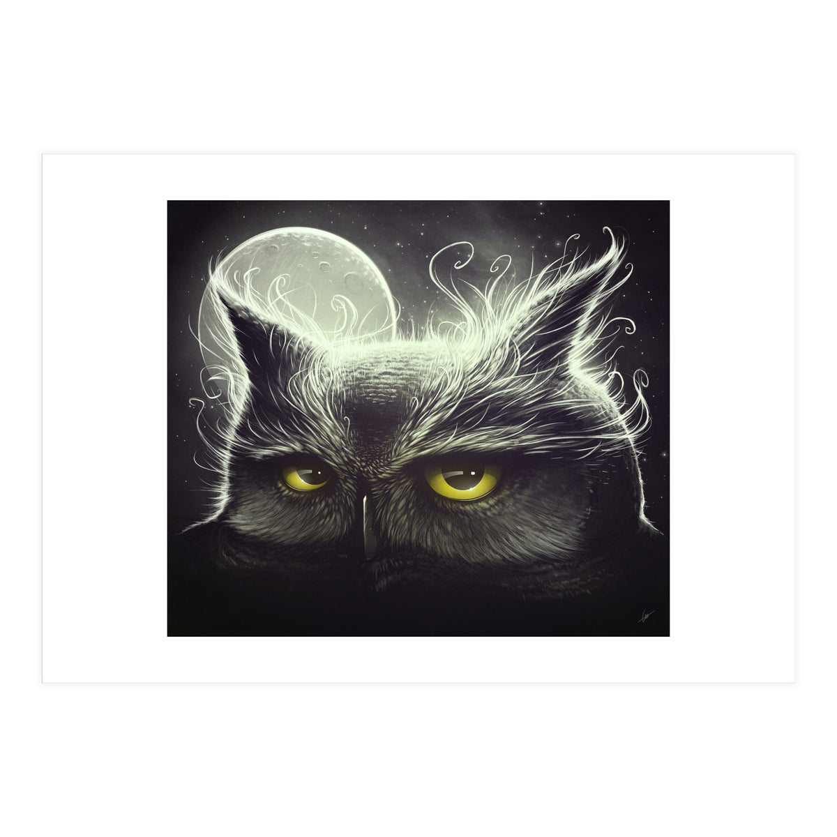Owl And The Moon (Print Only)
