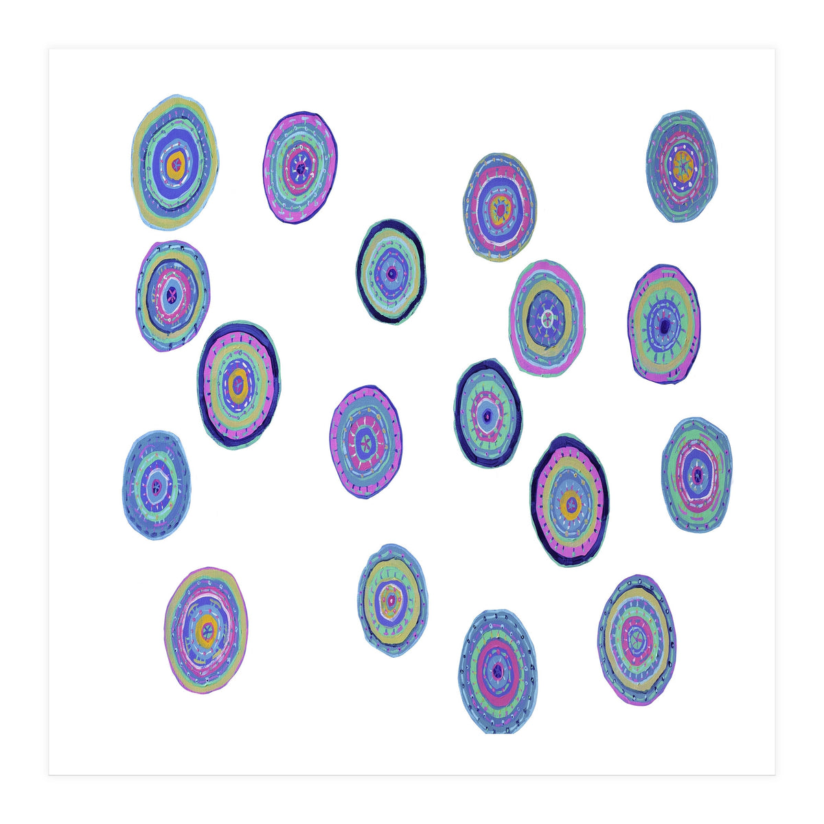 Orbs Dance (white) (Print Only)