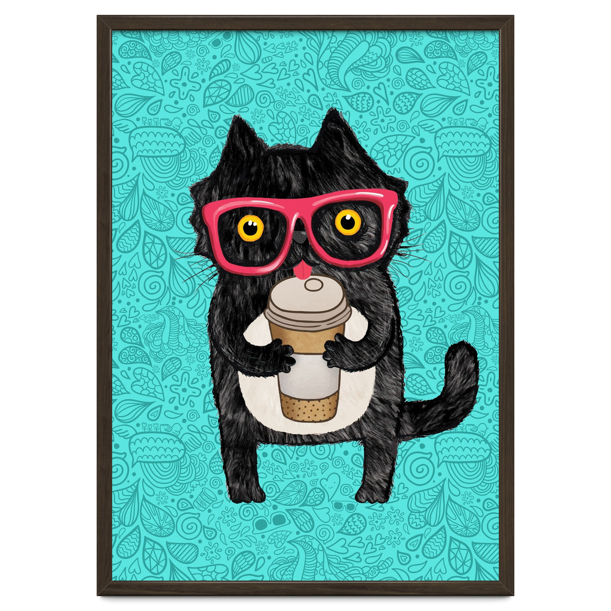 Cute Coffee cat and doodles