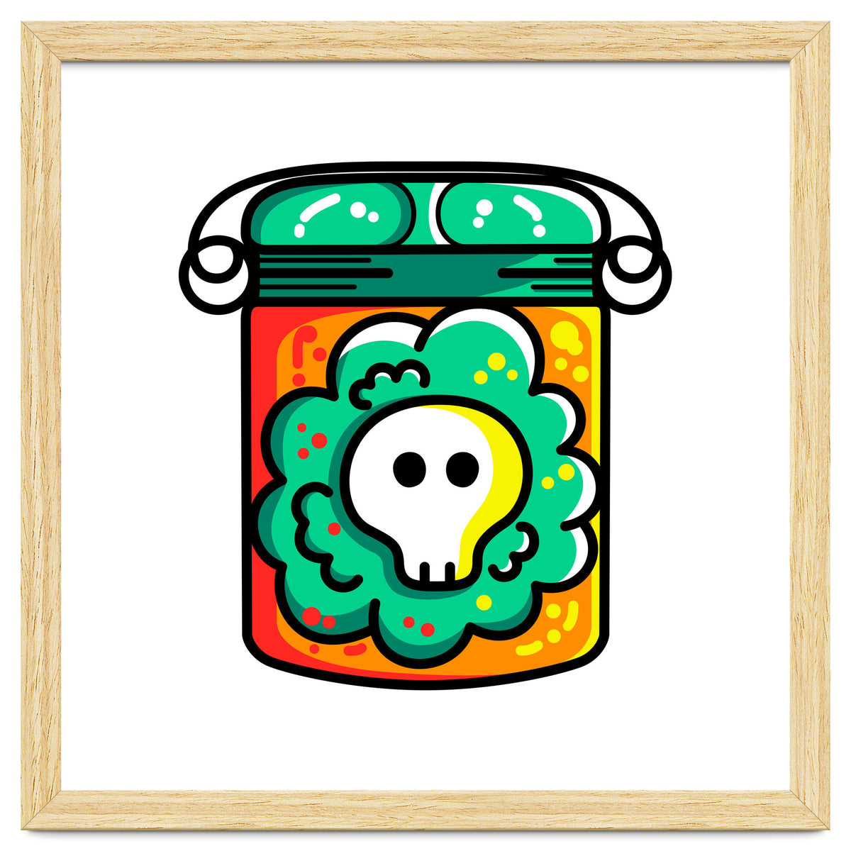 Kawaii Cute Skull In A Jar