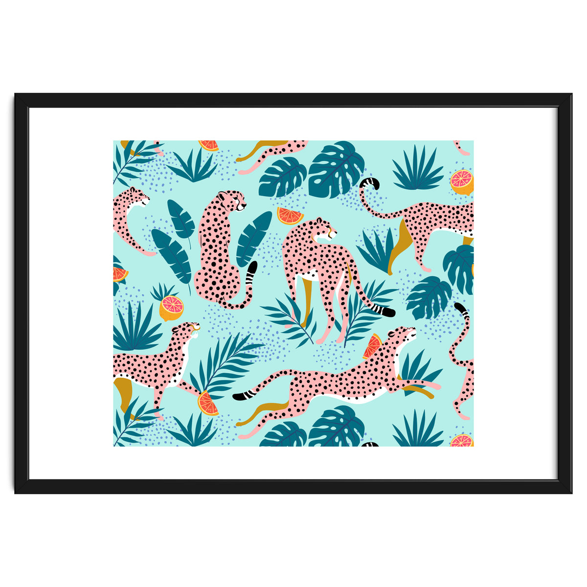 Cheetahs In The Grapefruit Grove, Tropical Jungle bohemian Wildlife, Tiger Wild Cat Nature Forest