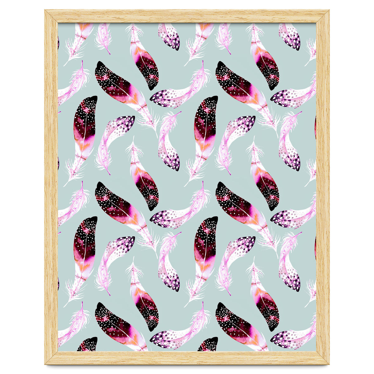 Bohemian pattern of feathers