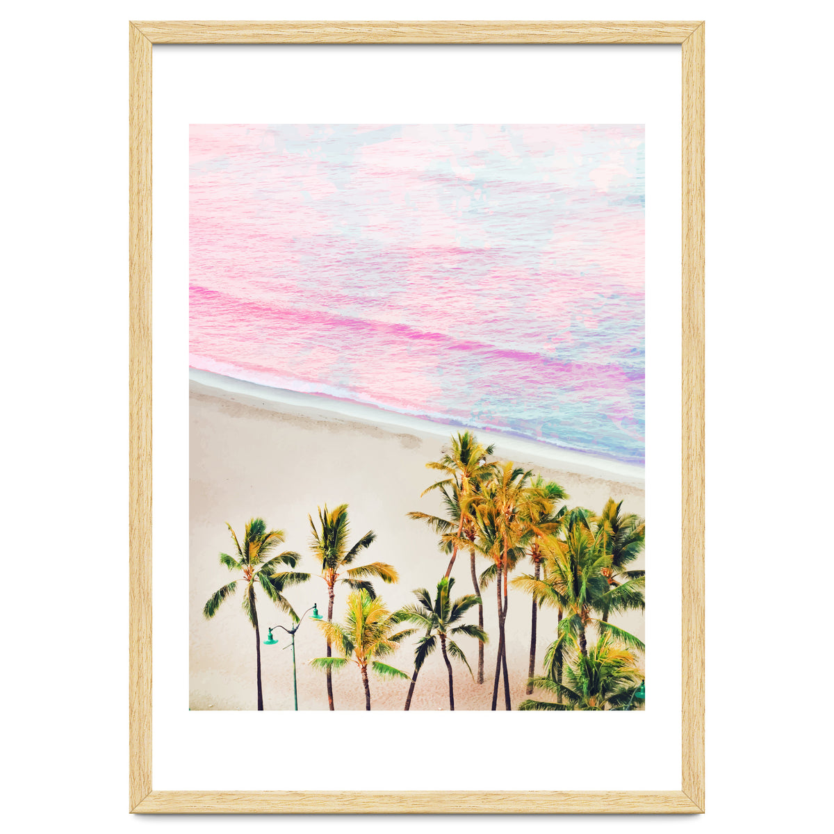 Pink Ocean | Dreamy Scenic Tropical Beach Travel | Blush Nature Sea Beach Coconut Trees