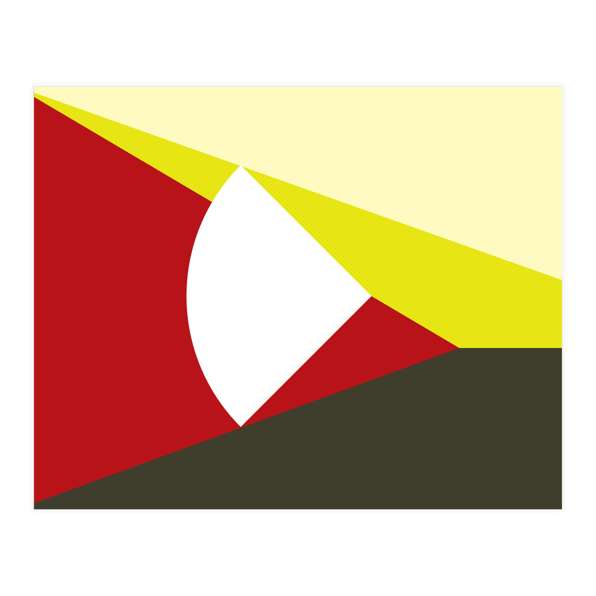 Geometric Shapes No. 13 - red, brown & yellow (Print Only)