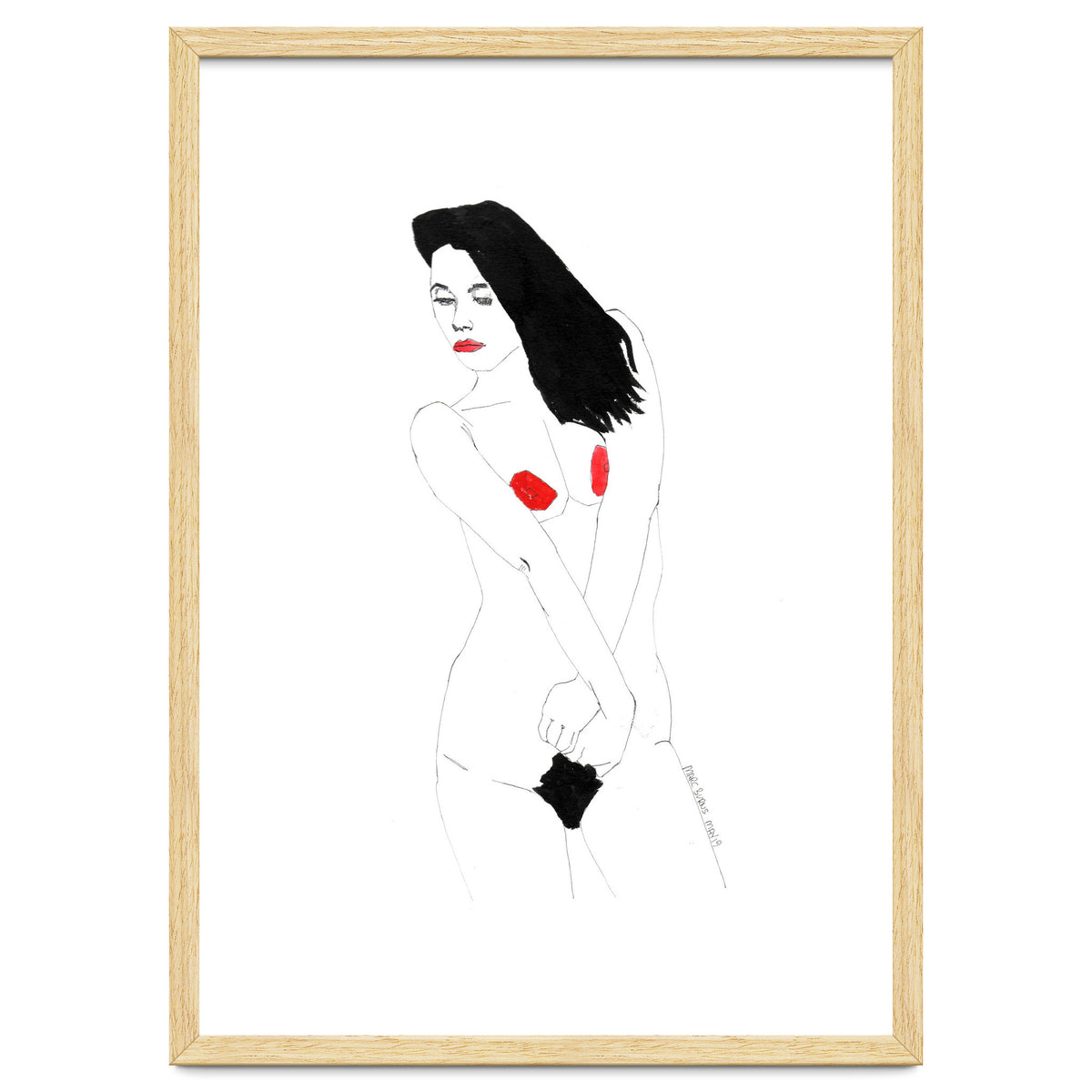 Untitled #19 - Nude in black and red