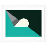 Geometric Shapes No. 56 - teal, grey & black