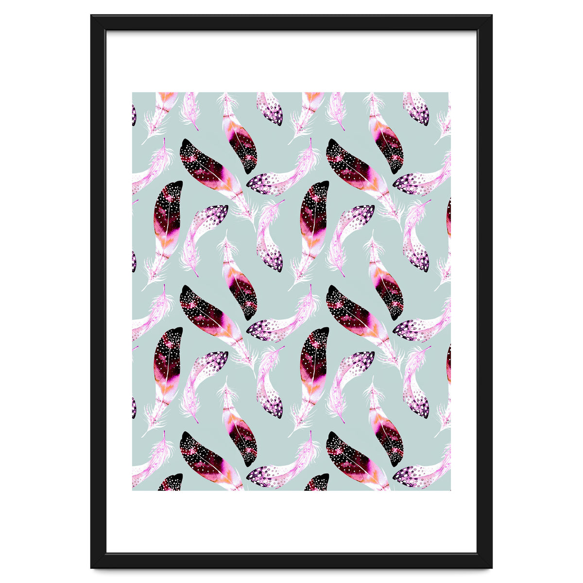 Bohemian pattern of feathers