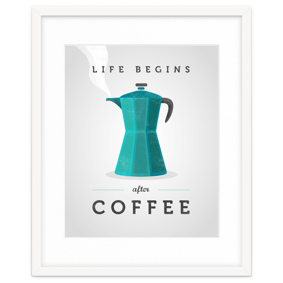Life Begins After Coffee. Teal