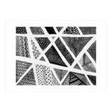 Geometric doodle pattern in black and white (Print Only) thumbnail