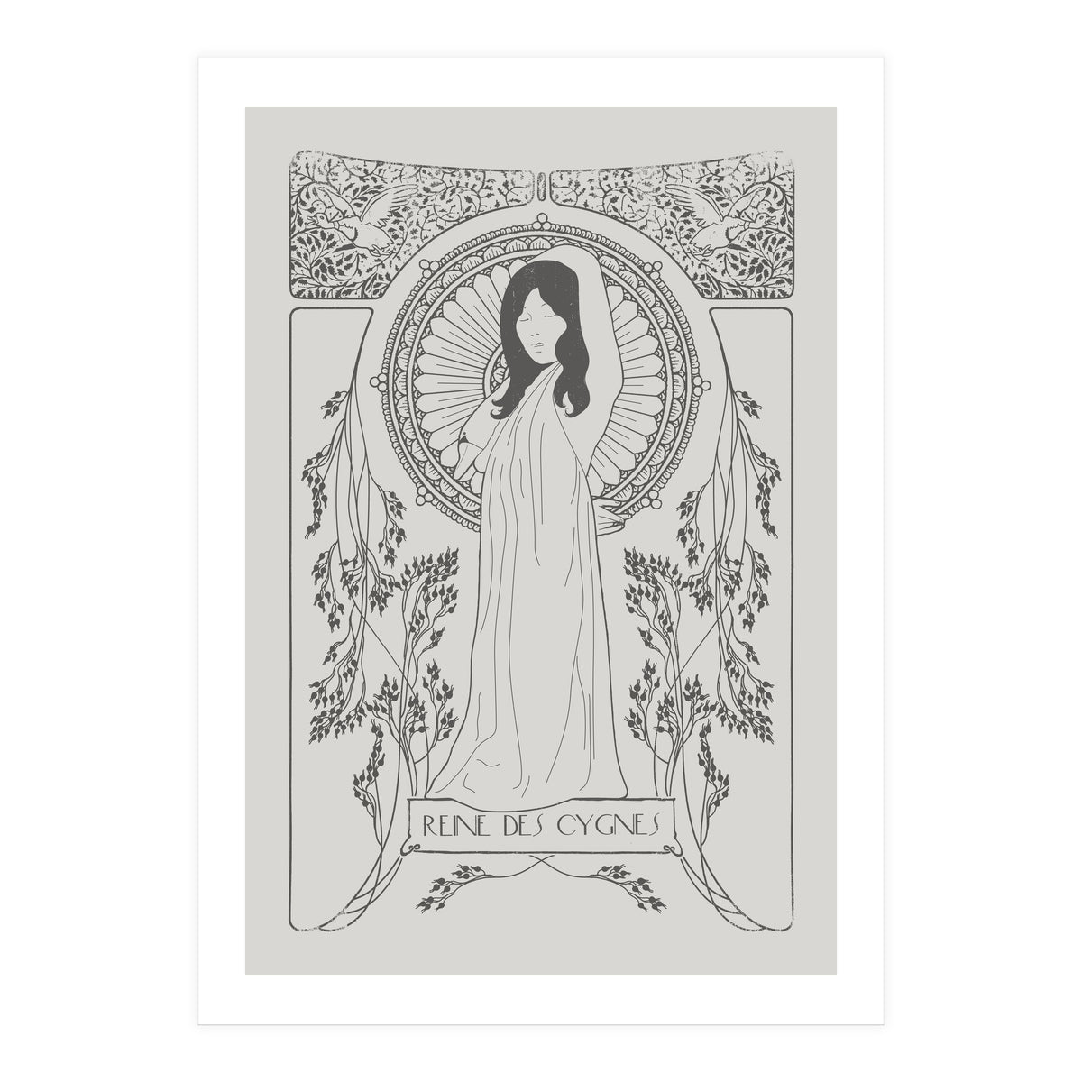 Reine Des Cygnes Grey (Print Only)