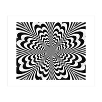 Abstract Spiral Black And White Optical Illusion (Print Only)