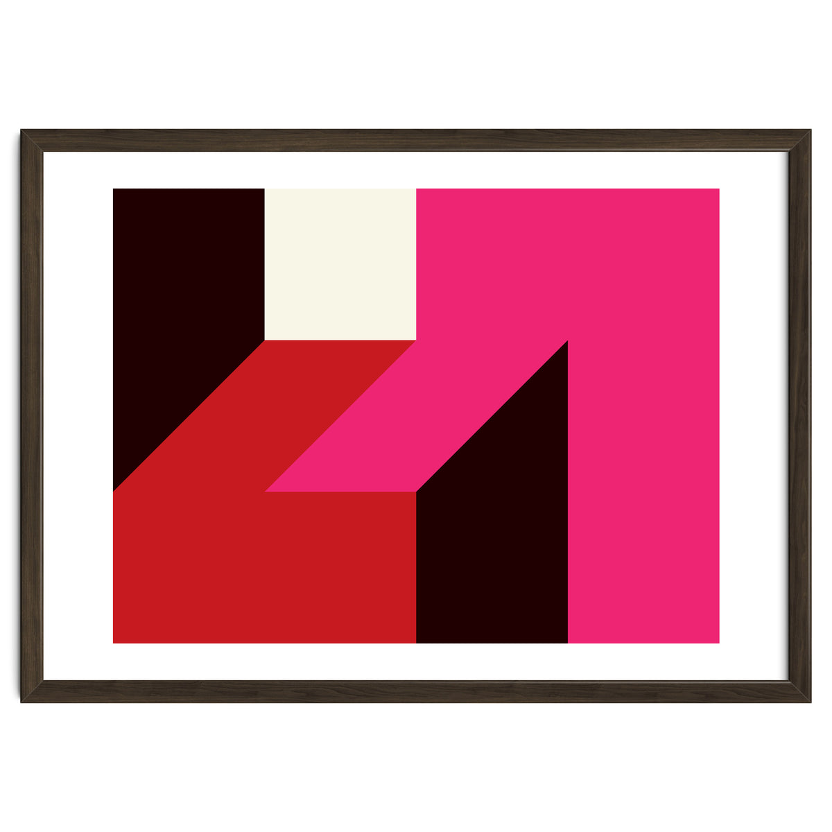 Geometric Shapes No. 62 - red, magenta & black