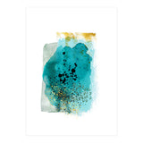 Abstract watercolour turquoise and gold (Print Only) thumbnail