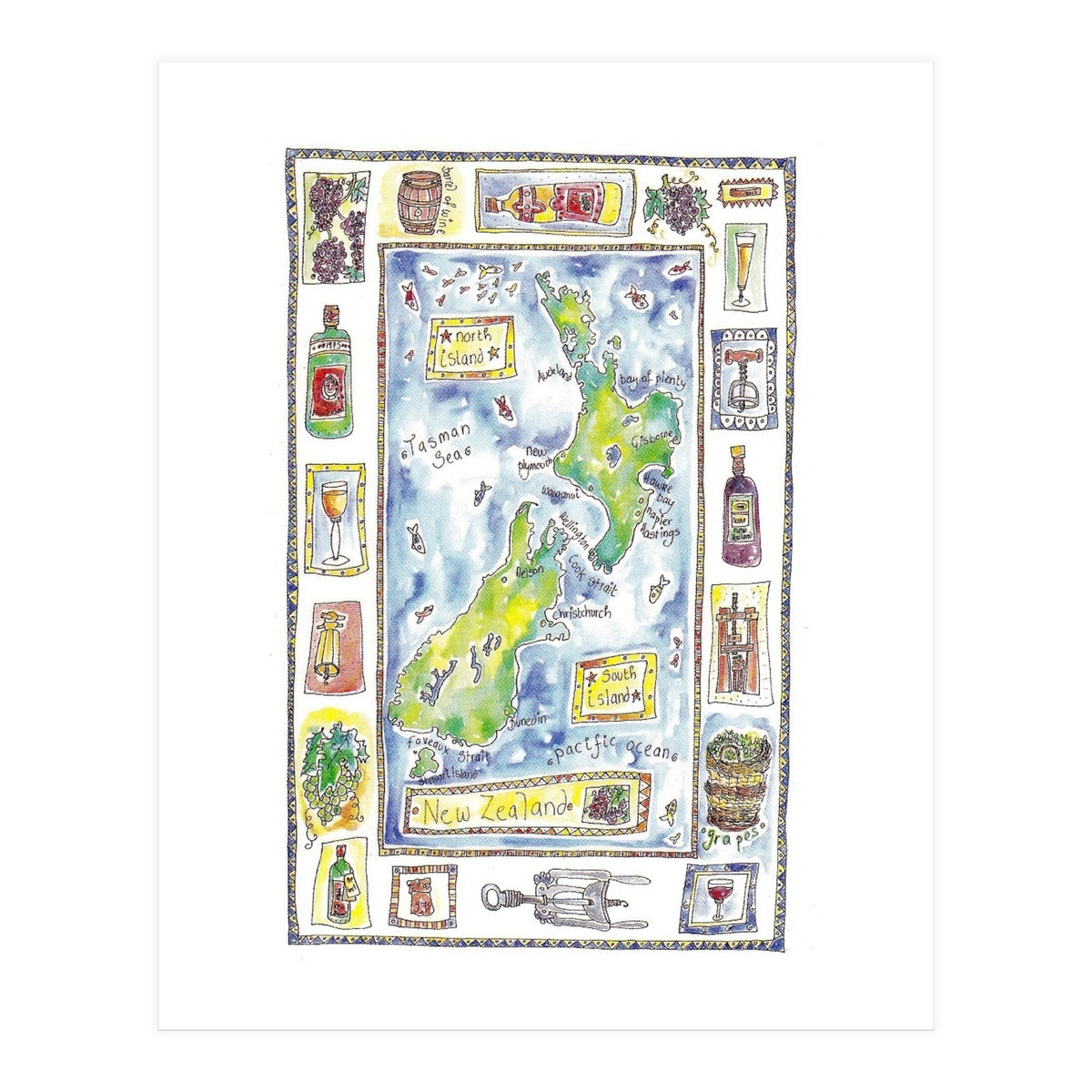 A wine map of New Zealand (Print Only)