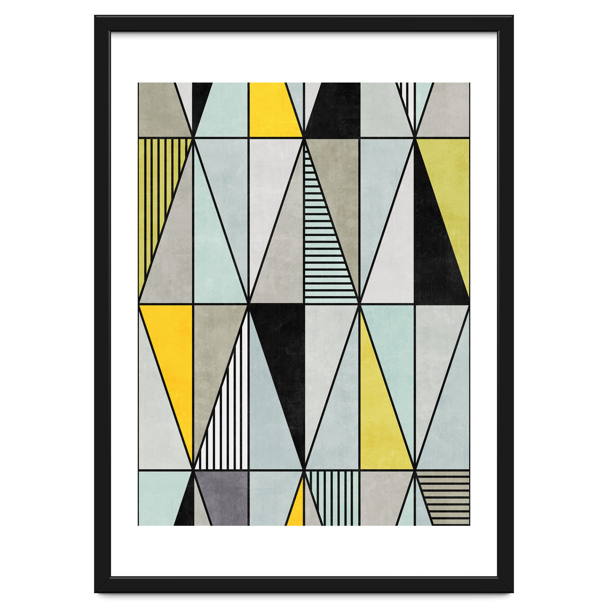Colorful Concrete Triangles - Yellow, Blue, Grey