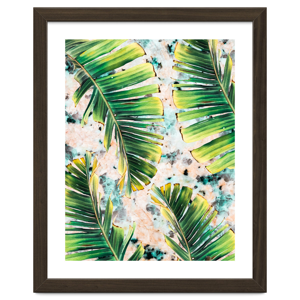 Palm leaf on marble 02