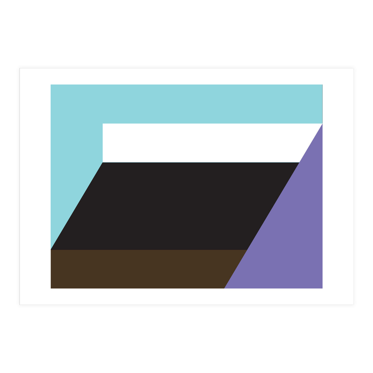 Geometric Shapes No. 34 - purple, blue & black (Print Only)