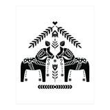 Swedish Dala Horse Folk Pattern (Print Only) thumbnail