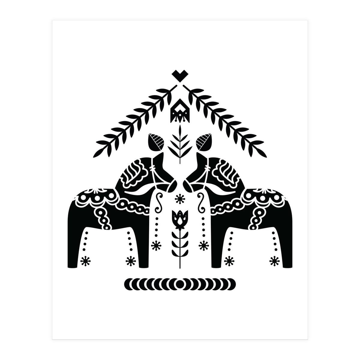Swedish Dala Horse Folk Pattern (Print Only)