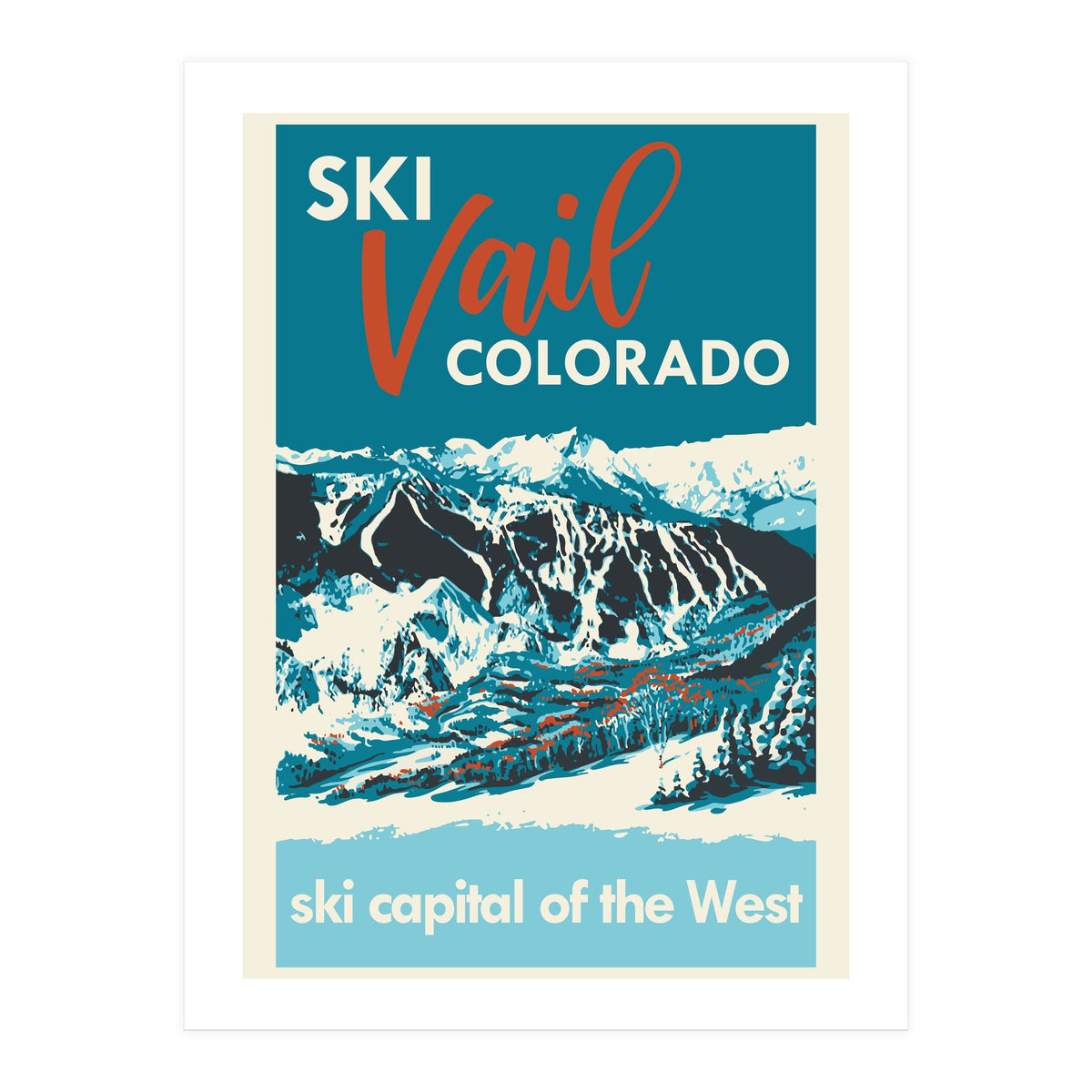 Vintage Vail ski poster (Print Only)